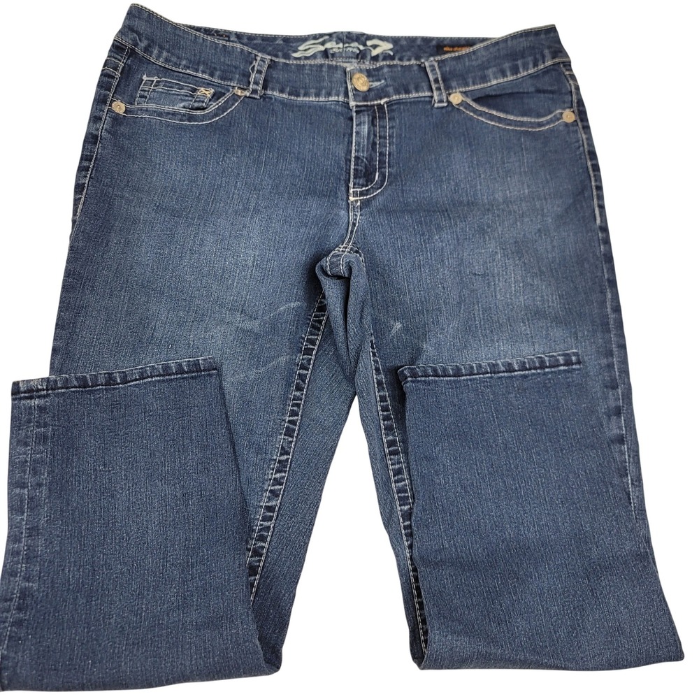 Seven 7 Luxe Jeans Womens 20 Slim Straight Dark Wash Denim Pants